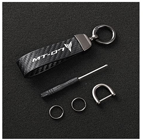 SXHM Motorrad Schlüsselanhänger Für Yamaha MT01 MT09 MT07 MT10 MT03 MT-09 MT-07 MT-10 MT-03 Tracer 900 700 GT Schlüsselband Schlüssel Kohlefaser (Farbe : MT-07, Size Normal), Einheitsgröße