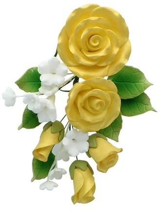 Gold Sugar Flower Paste 145mm-also known as sugar flower spray for wedding and other cakes