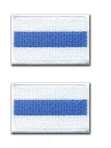 Set mit 2 russischen Anti-Kriegs-Flagge, rechteckig, bestickt, 5,3 cm. x 3,6 cm. 5,5 cm x 3,5 cm, Klettverschluss