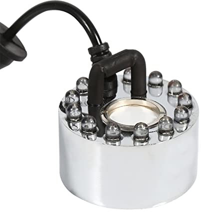 Yctze Mini-Nebelmaschine, 24 V Farbwechsel-Ultraschall-Nebelmaschine Wasserbrunnen Teichzerst?uber Luftbefeuchter 12 LED f¨¹r Home Office Hotel(Three-Color Gradient atomizing Head)