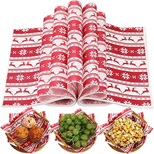 Yahenda 150 Stück Wachspapier, Herbst, Erntedankfest, Halloween, dekorativ, wasserdicht, Bäckerei-Tücher, fettbeständig, Weihnachtsbacken, farbige Korbeinlagen