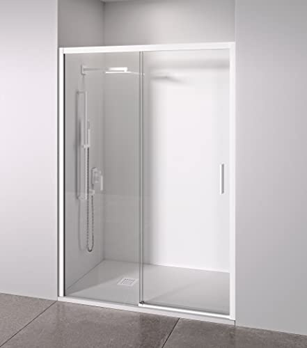 BELLOBATH Mampara de Ducha Frontal Blanca 140-145 cm Acceso Dcha.