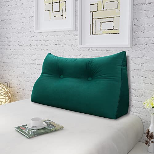 BNCKTRD Kopfende Großes Rückenkissen Bequemes Lesekissen und Rückenteil im Bett Rückenlehne Kopfkissen Langes XXL Kissen für Sofa, Couch, Wandkissen Polster Samt Cyan 60cm