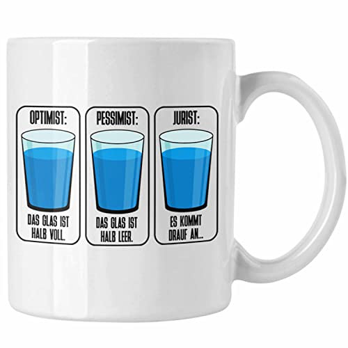 Trendation - Jura Tasse Geschenk Juristen Geschenkidee Lustiger Spruch Humor Anwalt (Weiß)
