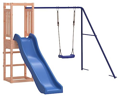 vidaXL Spielturm, Klettergerüst mit Rutsche Schaukel, Kinder Kletterturm, Spiel-Zubehör für Garten, Holz Spielplatz Spielhaus, Massivholz Douglasie