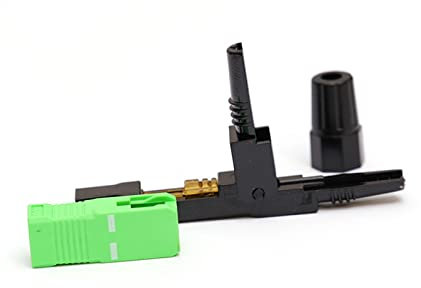 EZGISH Raccords à Fibres optiques 100 pièces SC/APC Fibre Optique connecteur Rapide FTTH Champ Assemblage Rapide Fibre Optique avec connecteur SC 0.3dbm Équipement de Communication