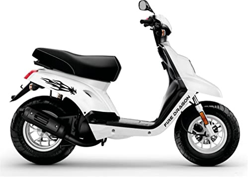 DualColorStampe Aufkleber kompatibel mit Yamaha BOOSTER MBK Deezer FIRE DRAGON DX-SX Zubehör Sticker Motorrad Farbe wählbar COD.M0284 (Schwarz)