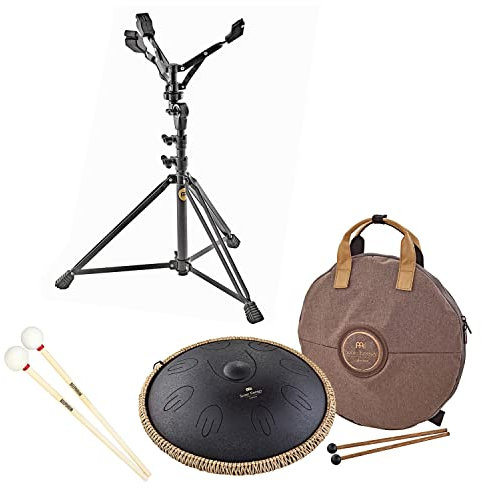 MEINL Sonic Energy OSTD1BK Octave Steel Tongue Drum D Kurd + Handpan-Ständer + keepdrum Schlägel