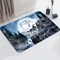 YISUMEI Badezimmerteppich 42x60 cm Badematte Gummisohle Rutschfester Waschbar Absorbierender Badvorleger Schnelltrocknend(Mond Wolf)