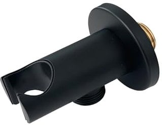 walexo Dusche Duscharmaturen Wandhalterung Deckenhalterung Rund in Schwarz/Matt (Wandanschlussbogen mit Brausehalter WMB-R09-S)
