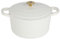 Crock Pot Artisan Cocotte ronde de 5 litres – Lin blanc mat avec bouton doré