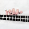 22PCS Semi Cured Gel Nail Polish Strips, Self-Adhesive Full Wrap Nail Polish Stickers Salon-Quality Gel Nail Stickers, French Black Tip Manicure Nail Wraps with Prep Pads, Nail File & Wood Stick