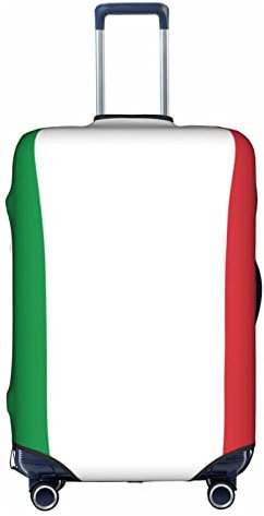 IguaTu Gepäckabdeckung mit Italien-Flagge, Trolley-Koffer-Schutzhülle, elastisch, kratzfest, passend für 45,7-81,3 cm Gepäck, weiß, L