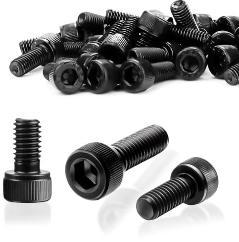 SWTYExt 90 Stück Sechskant Innensechskantschraube M5x12mm Zylinderschrauben mit Innensechskant DIN 912 Schrauben Kohlenstoffstahl Vollgewinde Sechskantschrauben für Befestigungselemente(Schwarz)