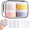 Lot de 4 Pots à Crème en Silicone de 50ml – Avec Cuillère, Étiquettes et Pochette de Voyage, Sans BPA, Idéals pour Cosmétiques et Voyage