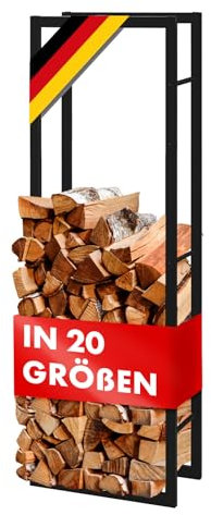 Floordirekt Kaminholzregal für Innen & Außen, Brennholzregal Metall für holzlager Kreta 80 x 25 x 60 cm