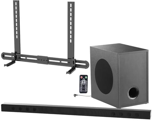 auvisio Aktive Lautsprecher: Soundbar mit Bluetooth, externem Subwoofer, Soundbar-Halterung, 180W (2.1, Handy, Samsung)