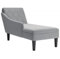 Somanki Chaiselongue mit Kissen und Rechter Armlehne Hellgrau Stoff, Relaxliege Wohnzimmer, Relaxsessel, Lesesessel, Ruhesessel, Bettsofa - 4009843
