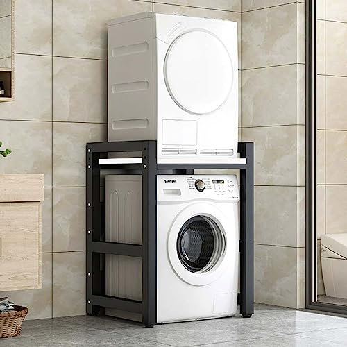 Waschmaschinenschrank mit Stapelset für Waschmaschine und Trockner, Waschküche, Regal mit 300 kg Tragkraft.
