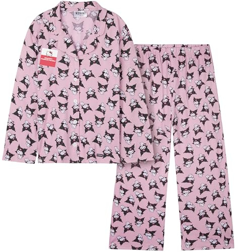 Hello Kitty Sanrio Pigiama Bambina e Adolescenti, Morbido Superiore e Inferiore Pigiami Bambini Kuromi, Kawaii Regalo Ragazza