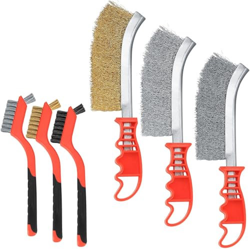 Brosse Metallique, 6 Pieces Brosse Metallique a Main, Brosses Métalliques en Acier Inoxydable, Brosse Laiton, Brosse de Nettoyage en Acier Inoxydable, pour Nettoyer Rouille,Graisse,Peinture, Poussière