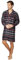 Haigman Chemise de nuit pour homme 100 % coton brossé à manches longues, Bleu marine/carreaux rouges, XXL