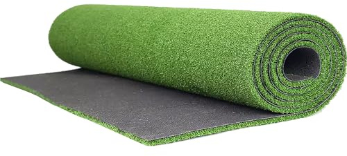 FixtureDisplays Artificial Grass Green Carpet Rug 16.4 X 9.84FT X 0.39 (5 X 3 Meters),Grass Table Runner Rug,Squares Fake Turf Grass Patch Grass Carpet Mat for Outdoor&Indoor,Balcony,Patio 15972-NPF
