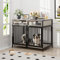 Gimars Hundebox 94×58×63 cm mit Schubladen, Robuste Innen-Hundehütte für kleine, mittelgroße & große Hunde, Möbelstil Hundekäfig, Rustikales Braun