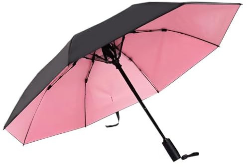 carotoe Sombrilla recargable por USB con ventilador integrado y dos funcionalidades para lluvia o sol, a