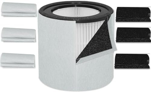 NIVMOWN 1 HEPA-Filter + 4 Kohlefilter + 4 Vorfilter Ersatzfilter kompatibel mit TruSens Z-3000 Luftreiniger, 3-in-1-Filtration, hocheffizienter Aktivkohle-Vorfilter