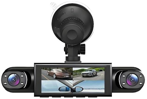 Dash Cam - 4 Channel Battery Powered Dash Cam,1080P High Definition Monitor with 32G Card Reversing Image for RV Vehicle Blind Spot Theft Prevention Night Security Backup