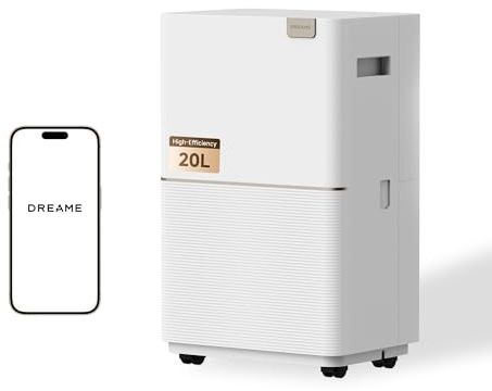 DREAME DD20 Deumidificatore da 20L | Plasma Antibatterico, Controllo dell'umidità Smart, Modalità Lavaggio, Riduzione del Rumore a 5 Strati, Doppio Scarico