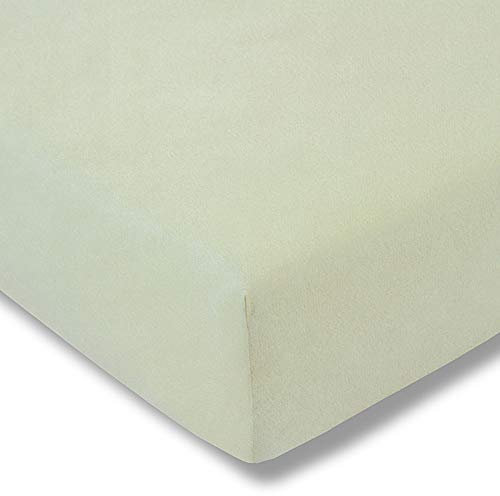 ESTELLA Spannbetttuch Samt Velours | Verde | Frottee | 150x200 cm | passend für Matratzen 140-160 cm (Breite) x 200 cm (Länge) | trocknerfest und bügelfrei | 80% Baumwolle 20% Polyester