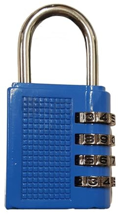 Dapetz ® 4-Digit Combination Padlock, Resettable Locker Padlock, Weatherproof Outdoor Combo Lock, Security Lock for School Gym Locker, Cabinet, Garage, Gate, Shed, Fence, Garage Door Blue