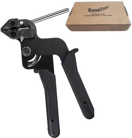 KangTeer Metal Zip Tie Cutting Tensioning Pliers Tool, Professional Heavy Duty Stainless Steel Cable Tie Fastener for Repair Fences Pipes Head Wrap