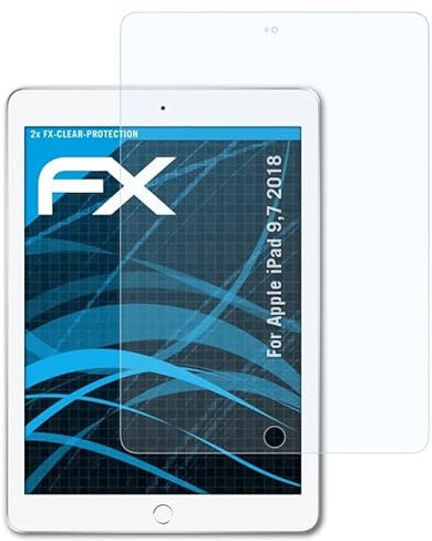 atFoliX Schutzfolie kompatibel mit Apple iPad 9,7 2018 Folie, ultraklare FX Displayschutzfolie (2X)