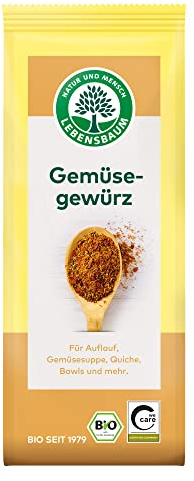 Lebensbaum Gemüsegewürz, Bio-Gewürz für Aufläufe und Suppen, aromatisches Gemüsegewürz, milder Geschmack, 60 g