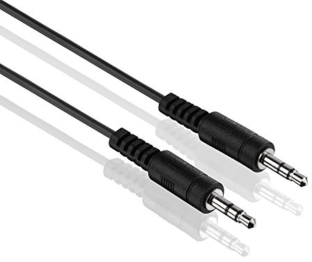 conecto CC50483 Klinkenkabel Audio Stereo Aux Verbindungskabel 3,5mm Klinke Stecker auf 3,5mm Klinke Stecker Ultraslim-Design 1,00m schwarz