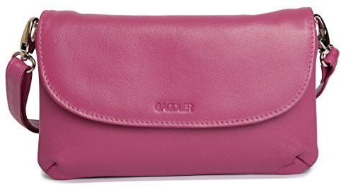 SADDLER Audrey Umhängetasche weiches Nappaleder 2 Fächer Clutch - Magenta
