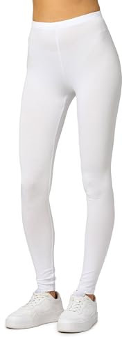 Merry Style Damen Lange Leggings aus Viskose MS10-143 (Weiß, 3XL)