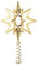 Georg Jensen Top Star - Gold plattiert Messing mit rotem Band - klein