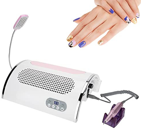 Sonew 4 in 1 Elektrisches Nagelbohrgerät, Multifunktionales Nagel Kunststaubsauger, 54W UV LED Nageltrockner für Acrylgelnägel(EU)