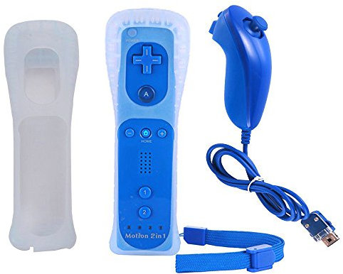 AeeYui Wii Juegos Mando Wii Controlador Remoto con Sensor Motion Plus y Kit de Controlador Nunchuck para Wii U y Wii