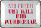 Blechschild 20x30cm gewölbt Sei frech und wild und wunderbar Spruch Sprüche Deko Geschenk Schild