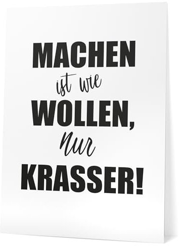 Papierschmiede® Bilder Home XXL Kunstdruck A1 (59,4x84,1 cm) Spruch Poster Zuhause Schrift Bild Wanddeko in schwarz weiß, Sprüche für Wohnzimmer Büro Küche, Machen ist wie wollen, nur krasser