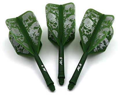 CUESOUL ROST Personalisierte integrierte Dartpfeile Schäfte und Darts Flights Medium, 3er-Set Schädel Pattern (CSAK-5KL10-L)