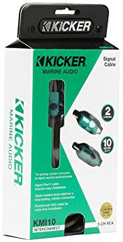 KICKER 47KMI10 Marine Series 2-Ch RCA Interconnect, 10.0m
