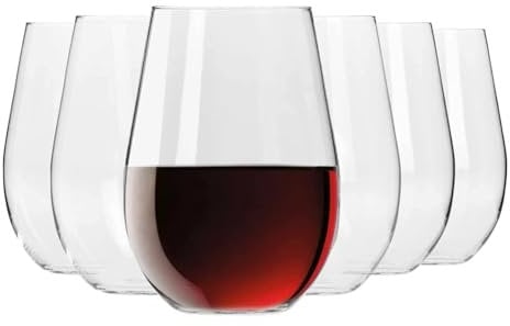 Krosno Grande Verre à Eau Jus Vin Rouge Blanc sans Pied | Lot de 6 | 580 ML | Collection Harmony | Parfait la Maison, Les Restaurants Les Fêtes | Lavable au Lave-vaisselle