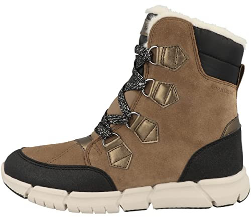 Geox J Flexyper Girl B Ab, Stivaletti, Bambine e ragazze, Marrone Nero Whisky Black, 29 EU