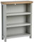 Home Source Low Bookcase Display Unit, 3 Bookshelves, Oak Effect, Grey